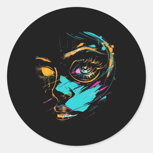 Sticker Rond Illustration graphique Anime Manga Anime 1 (Devant)