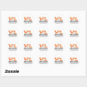 Sticker Rond Illustration Graphique de Renards Orange Mignons A (Feuille)