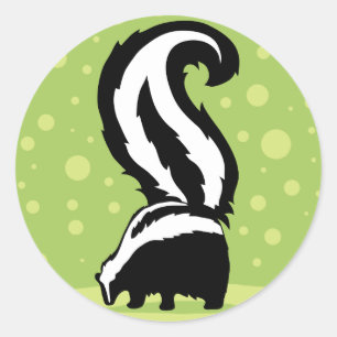 Sticker Rond Illustration Gras Avec Points Verts