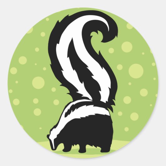 Sticker Rond Illustration Gras Avec Points Verts (Devant)