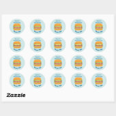 Sticker Rond Illustration Hamburger Anniversaire Merci (Feuille)