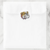 Sticker Rond Illustration moyenne de mascotte de bulldog (Sac)