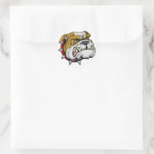 Sticker Rond Illustration moyenne de mascotte de bulldog (Sac)