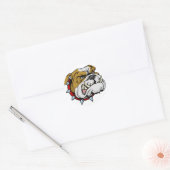 Sticker Rond Illustration moyenne de mascotte de bulldog (Enveloppe)