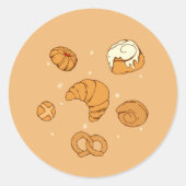 Sticker Rond Illustration of bread  (Devant)