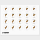 Sticker Rond Illustration Pan flûte / panpipes (Feuille)