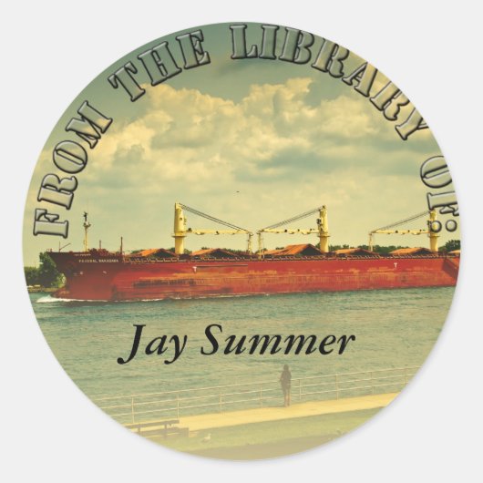 Sticker Rond Illustration Red Freighter (Devant)