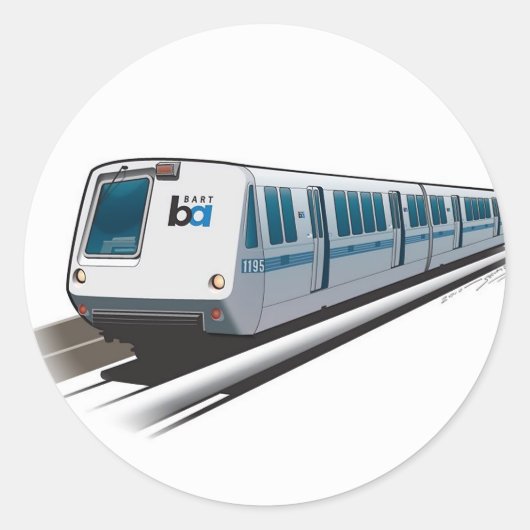 Sticker Rond Illustration rétro de train Bart (Devant)