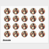Sticker Rond Illustration Retro Great Dane (Feuille)