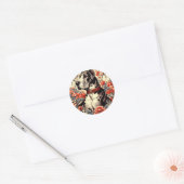Sticker Rond Illustration Retro Great Dane (Enveloppe)