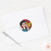 Sticker Rond Illustration romantique d'un couple amoureux (Enveloppe)