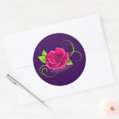 Sticker Rond Illustration rose (Enveloppe)