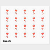 Sticker Rond Illustration simple avec coeur écarlate Amour (Feuille)