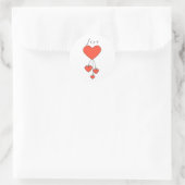 Sticker Rond Illustration simple avec coeur écarlate Amour (Sac)