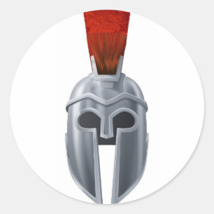 Sticker Rond Illustration spartiate de casque