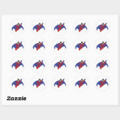 Sticker Rond Illustration Superhero (Feuille)