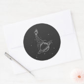 Sticker Rond Illustration vaisseau spatial Saturn (Enveloppe)