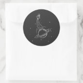 Sticker Rond Illustration vaisseau spatial Saturn (Sac)