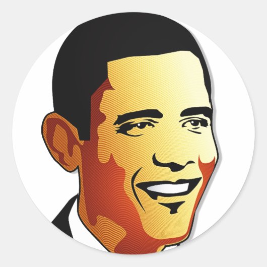 Sticker Rond Illustration vectorielle Barack Obama (Devant)