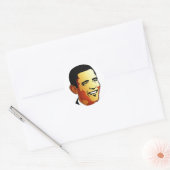 Sticker Rond Illustration vectorielle Barack Obama (Enveloppe)