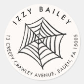 Sticker Rond Illustration Web Spider Halloween Adresse de retou (Devant)