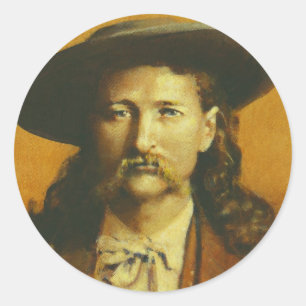 Sticker Rond Illustration Wild Bill Hickok