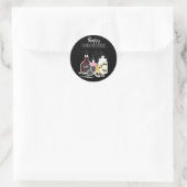 Sticker Rond Illustrations de crânes et de potions Halloween he (Sac)