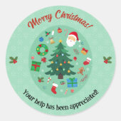 Sticker Rond Illustrations de Noël Fête de fin d'année (Devant)