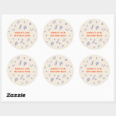 Sticker Rond Illustrations de notes de musique dessinées à la m (Feuille)