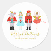 Sticker Rond Illustrations des personnages de noisette de Noël (Devant)