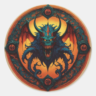 Sticker Rond Illustrer un emblème esports puissant