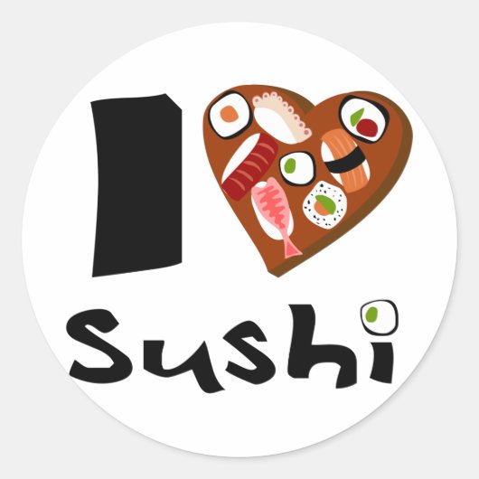Sticker Rond ilovesushipegatina (Devant)