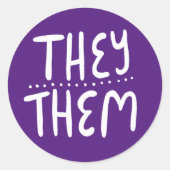 Sticker Rond ILS / EUX Prononononounes Purple Handlettering ens (Devant)