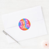 Sticker Rond ILS/EUX Pronononounes Rainbow Handlettering Feuill (Enveloppe)