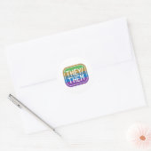 Sticker Rond ILS/EUX Pronoun Rainbow Circle Pride (Enveloppe)