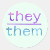 Sticker Rond Ils | ils pronom | coloré (Devant)