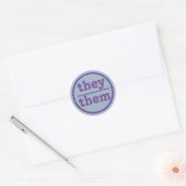 Sticker Rond Ils les pronom | bleu et violet (Enveloppe)