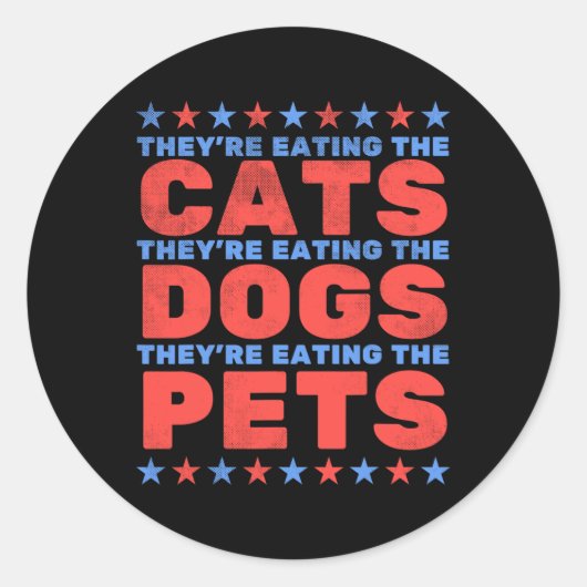 Sticker Rond Ils mangent les chiens (Devant)