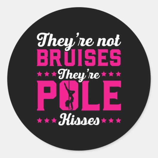 Sticker Rond Ils ne Bruit pas leur pole Baisers Danse (Devant)