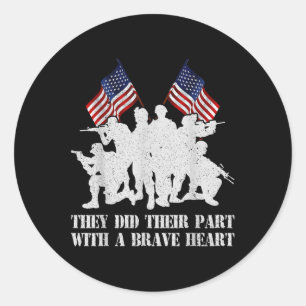 Sticker Rond Ils Ont Fait Leur Part Avec Un Coeur Courageux Usa