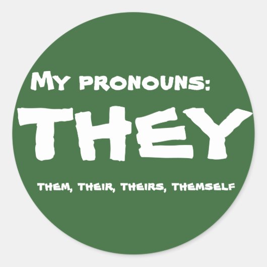 Sticker Rond Ils ou Pronoun personnalisés (Devant)