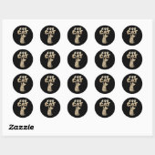 Sticker Rond ILY Cat ASL Geste main sourde perte d'audition (Feuille)