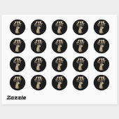 Sticker Rond ILY Cat ASL Geste main sourde perte d'audition (Feuille)