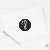 Sticker Rond ILY Cat ASL Geste main sourde perte d'audition (Enveloppe)