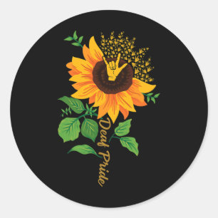 Sticker Rond Ily Langue Des Signes Américaine Gestes Sourds Pe