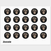 Sticker Rond ILY Sloth ASL Gesture mains sourdes Perte d'auditi (Feuille)