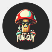 Sticker Rond I'm A Fun-guy' - Amusing Mushroom Enthusiast's Fun (Devant)