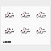 Sticker Rond I'm A Survivor Breast Cancer Awareness (Feuille)