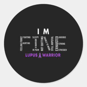 Sticker Rond Im Fine Lupus Guerrier Lupus Mois de sensibilisati