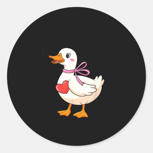 Sticker Rond I'm Goosey For You Coquette Valentine Goose  (Devant)